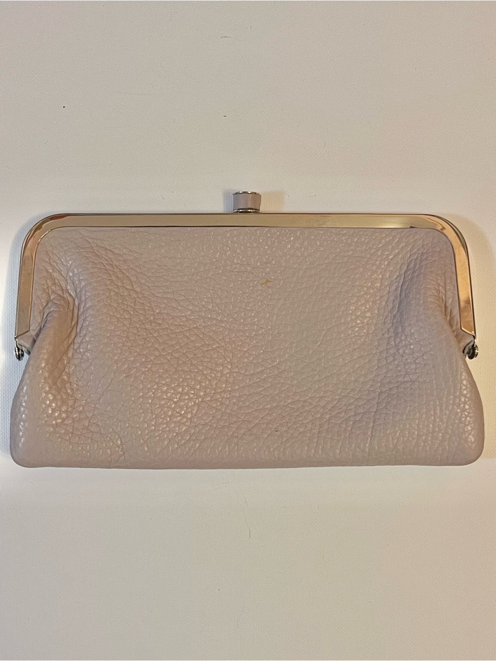 Genuine Pebble Leather Clutch/ Wallet
Gray Color Sz 4x7.5"